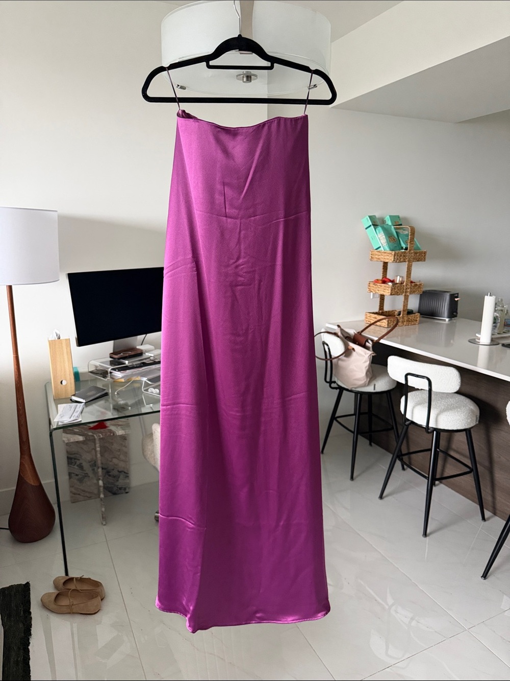 NWT Anna Quan Strapless Maxi Dress in grape - Picture 4 of 5